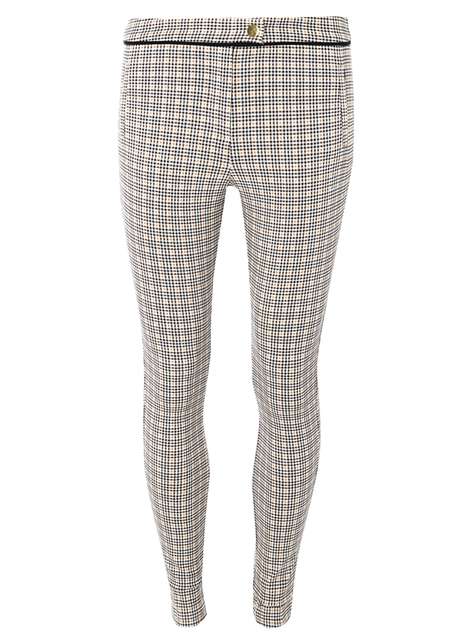 **Tall Amber Check Bengaline Trousers
